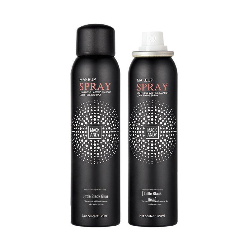 Mark Andy Black Vinyl Long-Lasting Quick-Drying Setting Spray - Film-Forming, Moisturizing, Oil-Control, Internet Celebrity Style.