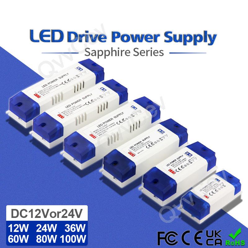 AC 110-240V To DC 12V 24V LED COB Strip Lighting Driver Power Transformer 12W 24W 36W 60W 100W 2A 3A 5A Switching Supply Adapter