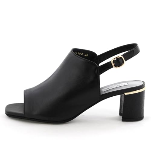 Himiko Chunky Heel Covered Sandals/653203 Black 240