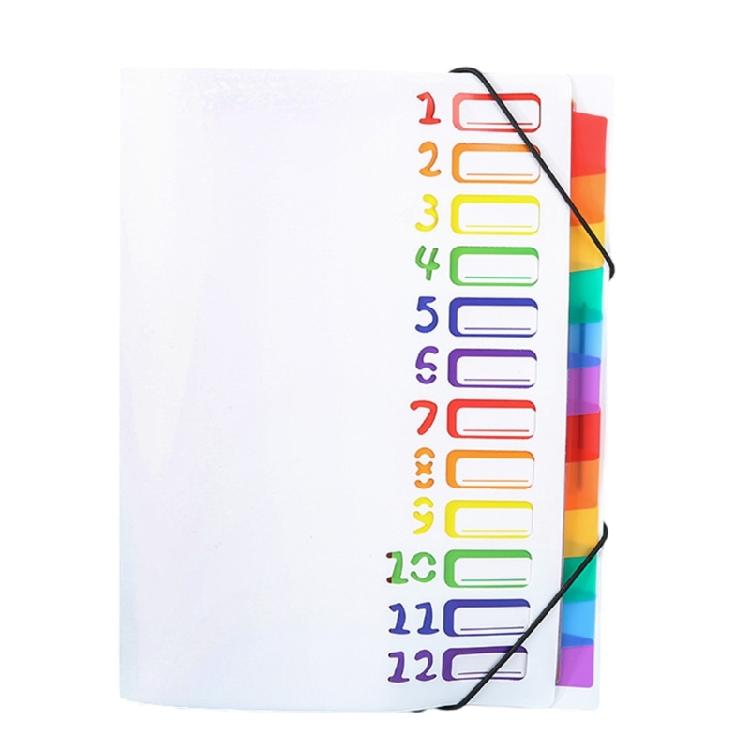 Expandable File Folder 12 Pockets Expanding Document Organiser Sorting Folder Letter Size File Folder for School Office белый 990₽