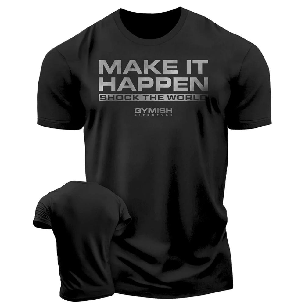 3D men s printed training T-shirt, fun gym short sleeved T-shirt, elastic breathable top M