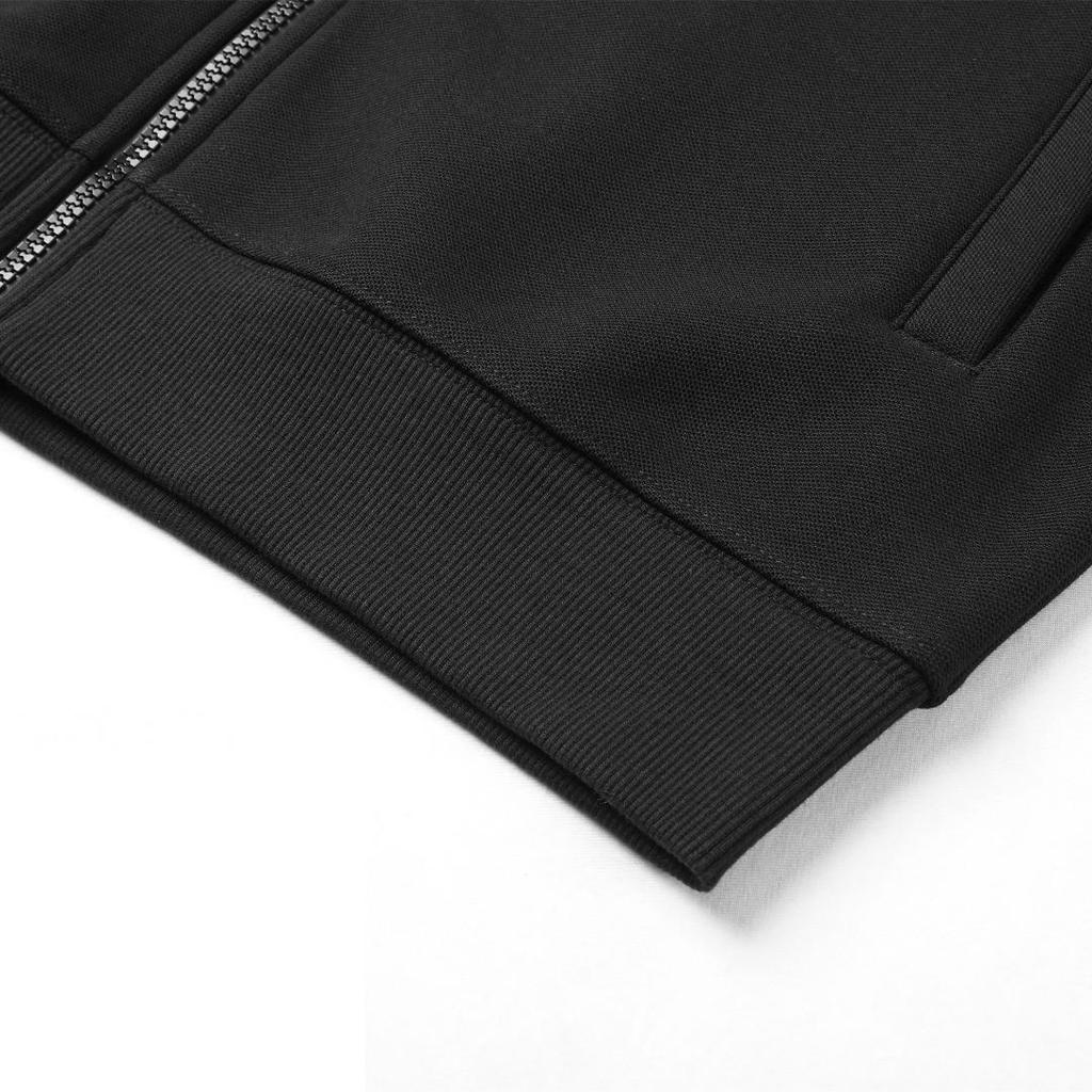 Heavyweight Black Fleece-Lined Hooded Zip-Up Cardigan Jacket