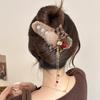 Plush Christmas Bow Tassel Claw Clip for Women