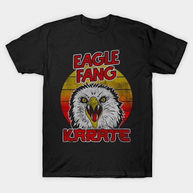 Men Black Print T-shirt Vintage - Eagle Fang Karate No-Cut Transfer Paper Print Cotton Tshirt 2XL чёрный