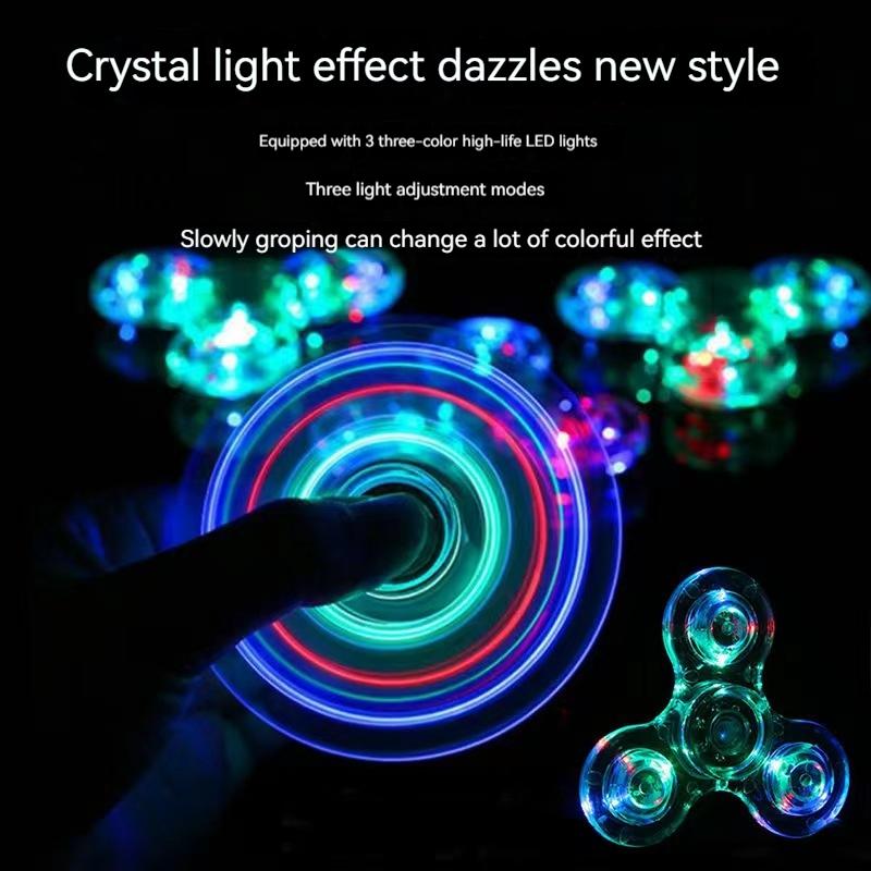 Fidget Spinner LED Świecący Bączek Ręczny Zabawka Spinners Glow in Dark Light EDC Figet Spiner Palcowa Zabawka do Redukcji Stresu dla Dzieci