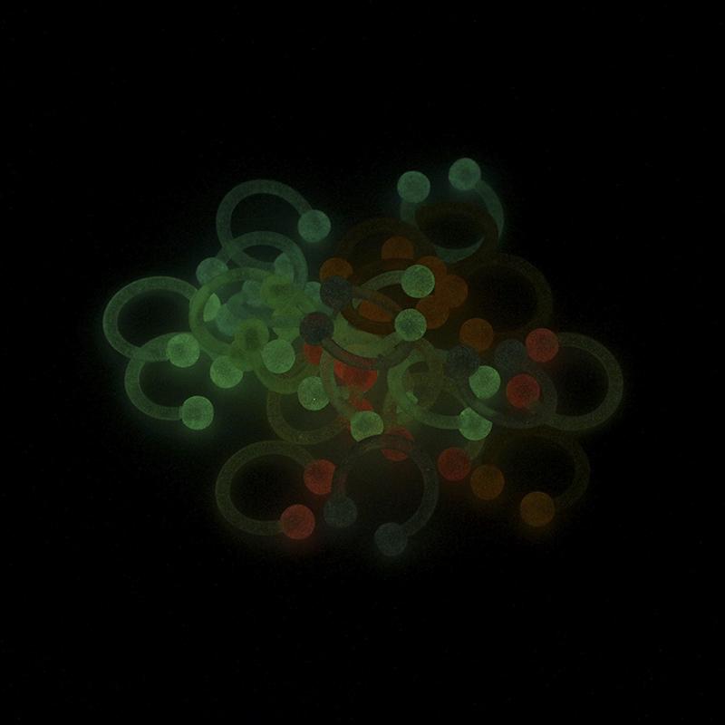Set Acrylic Luminous Bar Lip Nose Septum Ear Ring Stud Body Piercing Jewelry
