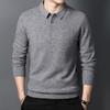 Middle-aged Men's Sweater Shirt Collar Pure Wool Medium Thick Warm Solid Color Pullover Bottoming Shirt Men's Winter Men's Clothing