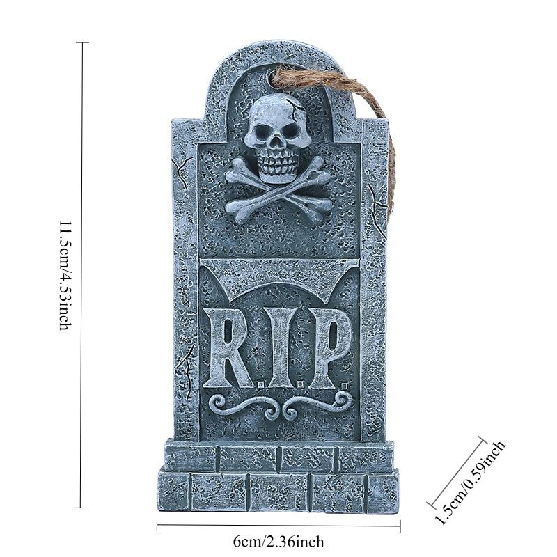 Halloween Skulls Tombstones Pendant Decoration Haunted House Cemetery Coffin DIY Garden Yard Outdoor Halloween Party Prank Props