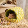 Cartoon Print Cozy Hamster Bed Quilted Bed, Hideout, Winter Cave Cute Printed Cage Accessory Small Animal Accessories for Chinchilla Gerbil