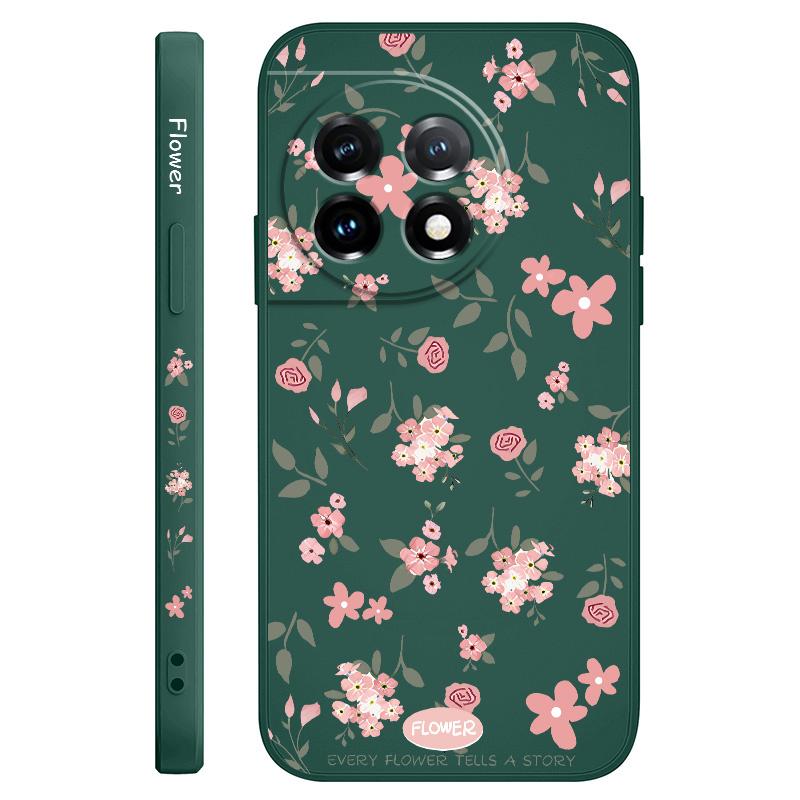 Floral Scent Phone Case For Oneplus 12 12R 11 11R 10 10R 10T 9R 9RT 9 8T 8 7 7T Pro 5G Liquid Silicone Cover