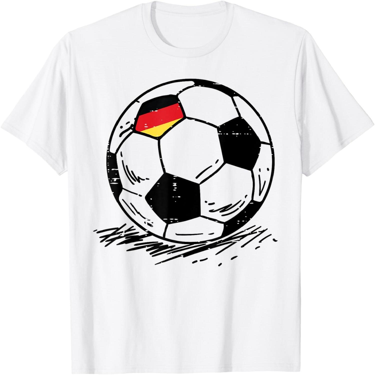 Флаг Германии Немецкий Футбольный Мяч Футбол Фан Мужская Женская Детская Футболка S разноцветный