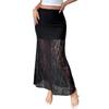 Transparent Lace Skirt Midi Length See-Through Skirt Breathable High Waist Half Dress  Daily Wear