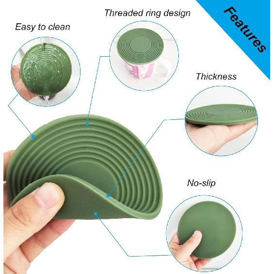 4PCS Coffee Mug Stacker, Cup Storage Accessories, Silicone Coaster, Kitchen Cabinets Expandable and Stackable Organizer,Save Space for Cupboard and