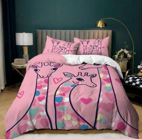 Art Giraffes Quilt Duvet Cover Bedding Set Pillowcase Single Double King Size UK