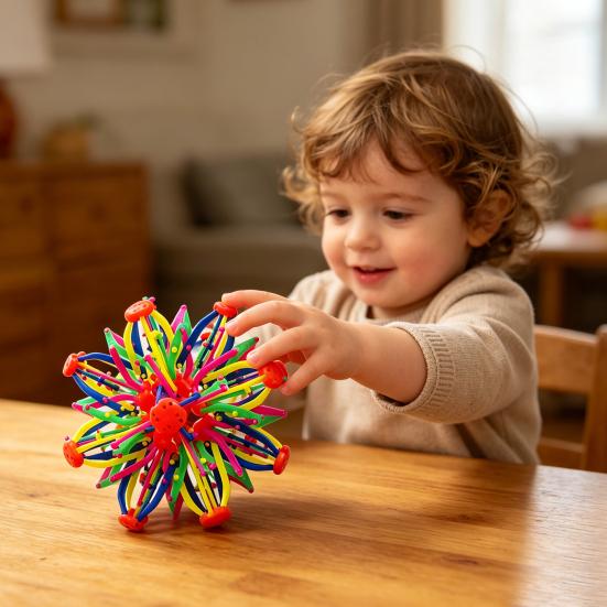 Magic Telescopic Ball for Kids Adults Expandable Deformable Sensory Fidget Ball Colorful Plastic Hand Exercise And Anxiety Relief