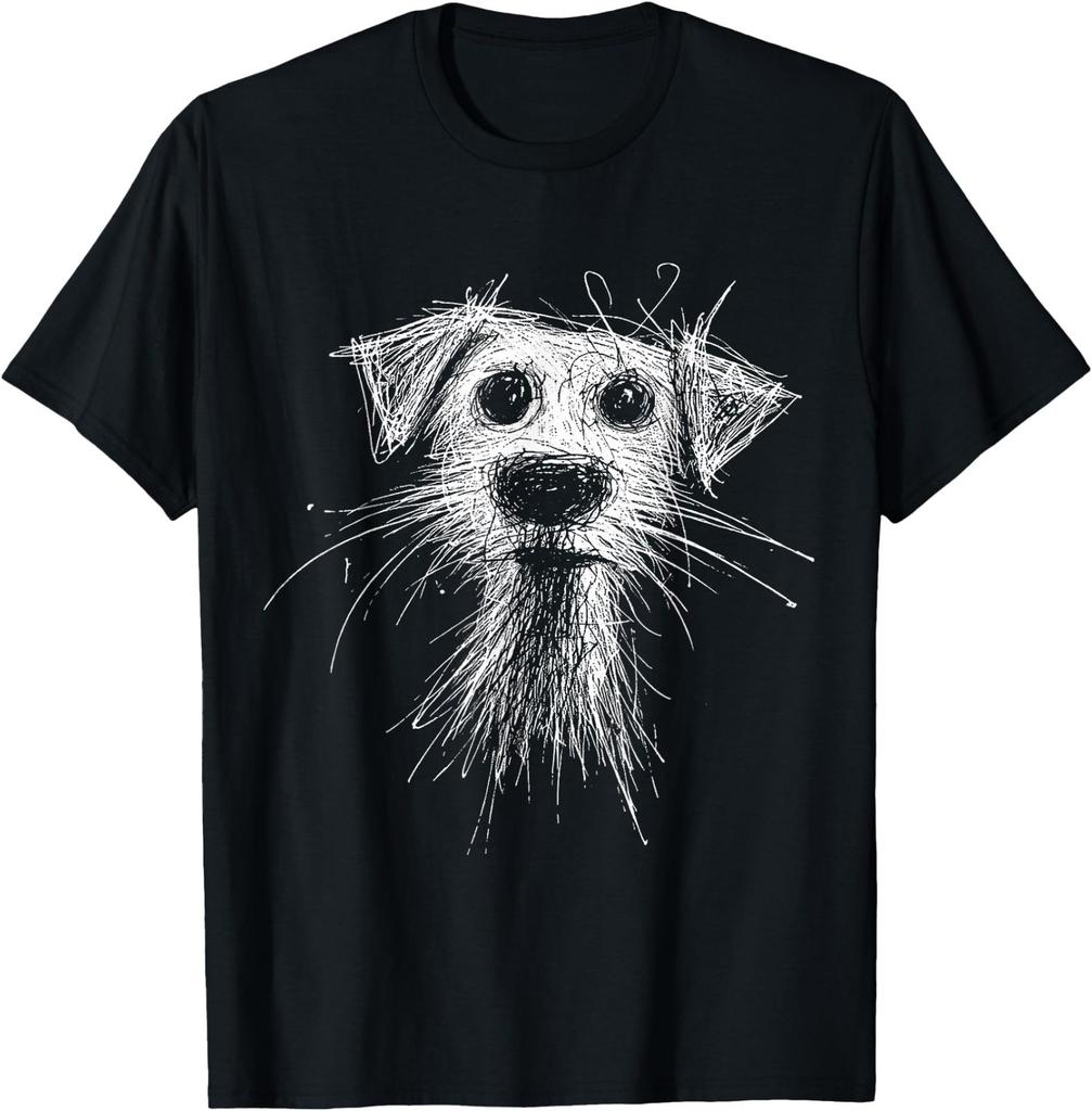 Abstract Scribble Puppy Drawing for Dog Lovers T-Shirt