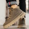 Fashion Men's new autumn breathable retro casual boots black high top workwear simple comfortable anti slip wear-resistant men's shoes