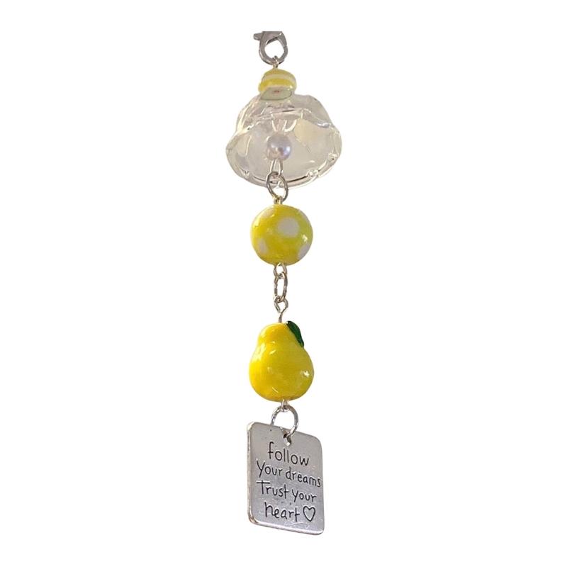 

Lucky Wind Chime Pear Charm Phone Accessory Cellphone Lanyard Handmade Keychain Gift For Birthday Christmas 1