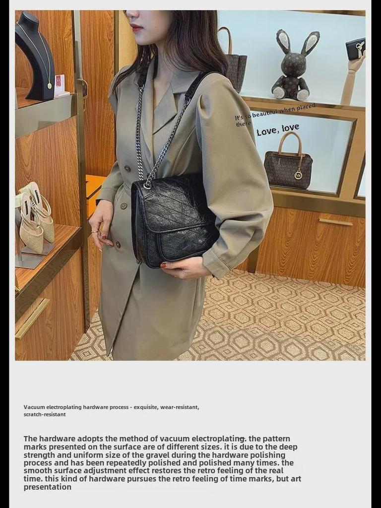 Yangshulin Women's Large Capacity Genuine Leather Chain Shoulder & Messenger Bag – Fashionable & Versatile