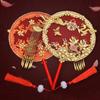 Handheld Bride Group Fan Hand Embroidered Fan  for Bride Wedding Xiuhe Dress Hanfu Accessory