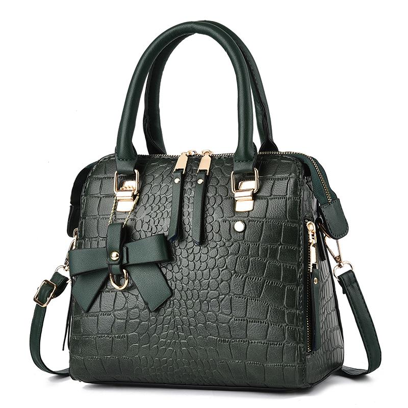 Vintage Crocodile Women's Shoulder Bag  Leather Crossbody Shoulder Bag