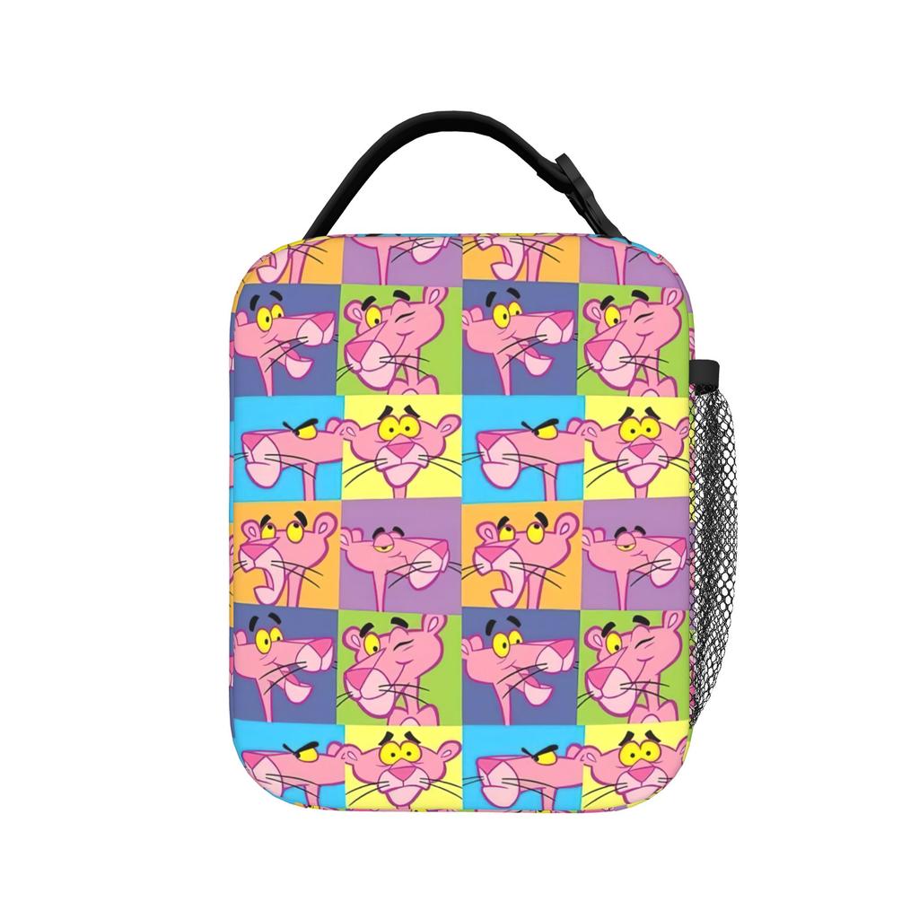 Pinks Panthers Insulated Lunch Bags High Capacity Cartoon Reusable Thermal Bag Tote Lunch Box Work Travel Food Storage Bags