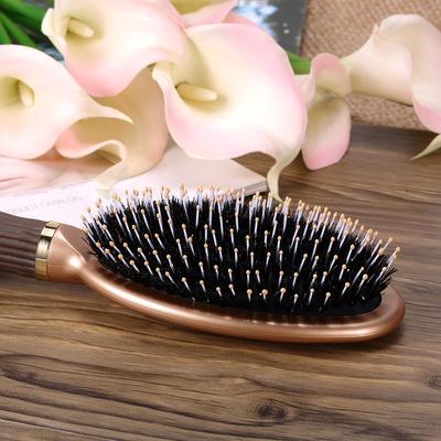 Boar Bristle Hair Brush Anti-static Puddle Comb Nylon Massage Hair Care Tool Non-slip Handle
