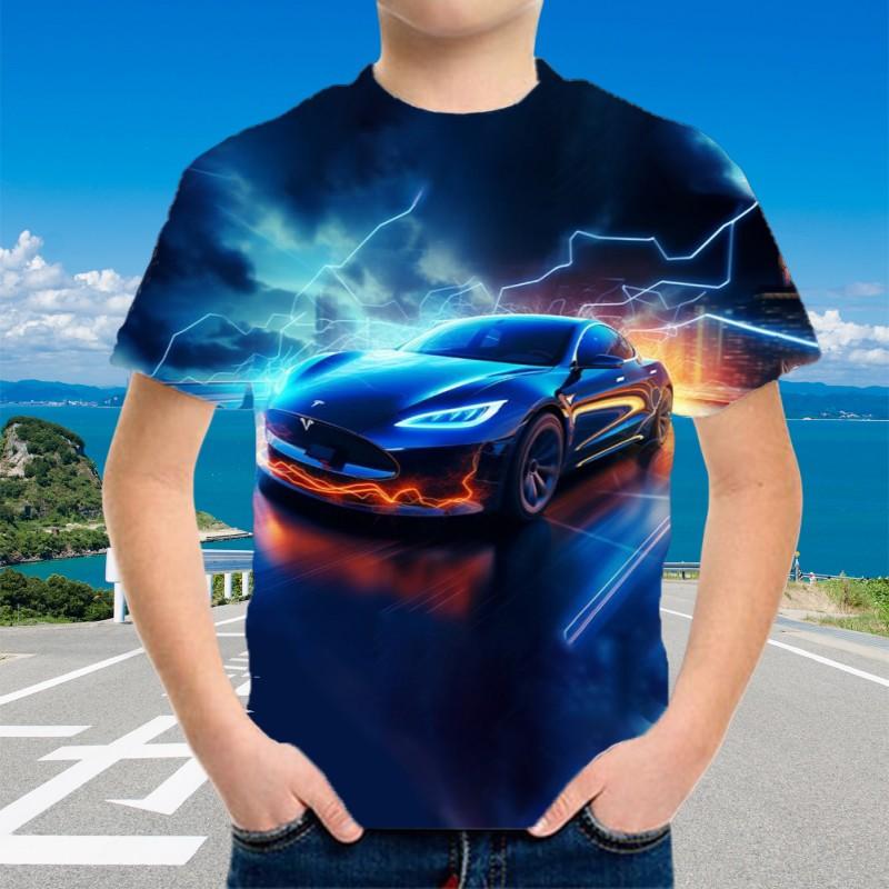 

Детская одежда Детская футболка с короткими рукавами Футболка с гоночным принтом для мальчиков 10 лет Одежда для мальчиков Одежда для девочек 120