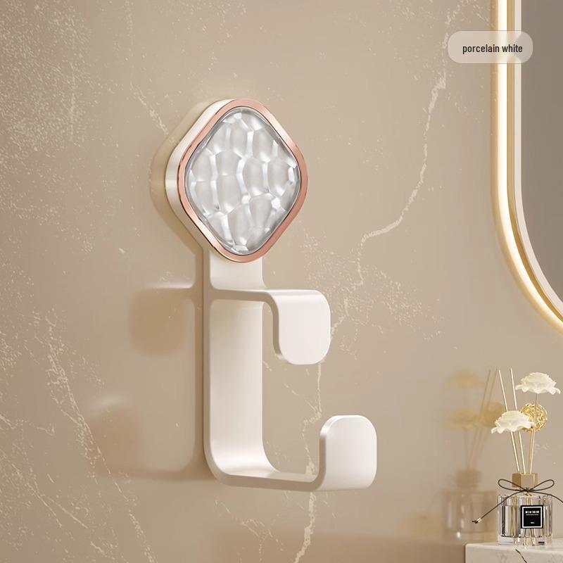 Punch-Free Wall-Mounted Bathroom Basin Storage Rack and Hook