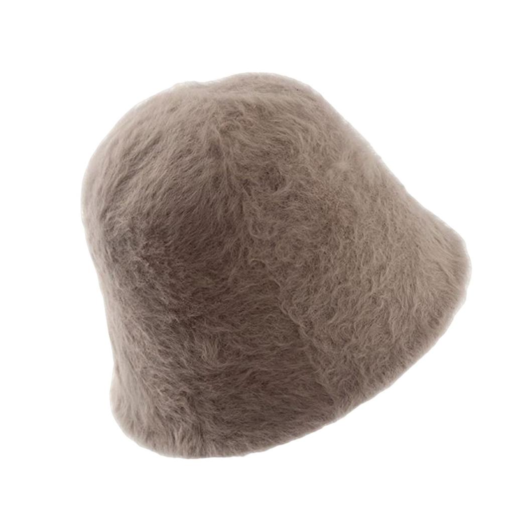 Soft Plush Bucket Hat Female Adult Fisherman Cap Beanie Windproof Fashion Womens Winter Fisherman Hat for Cycling Travel Hiking
