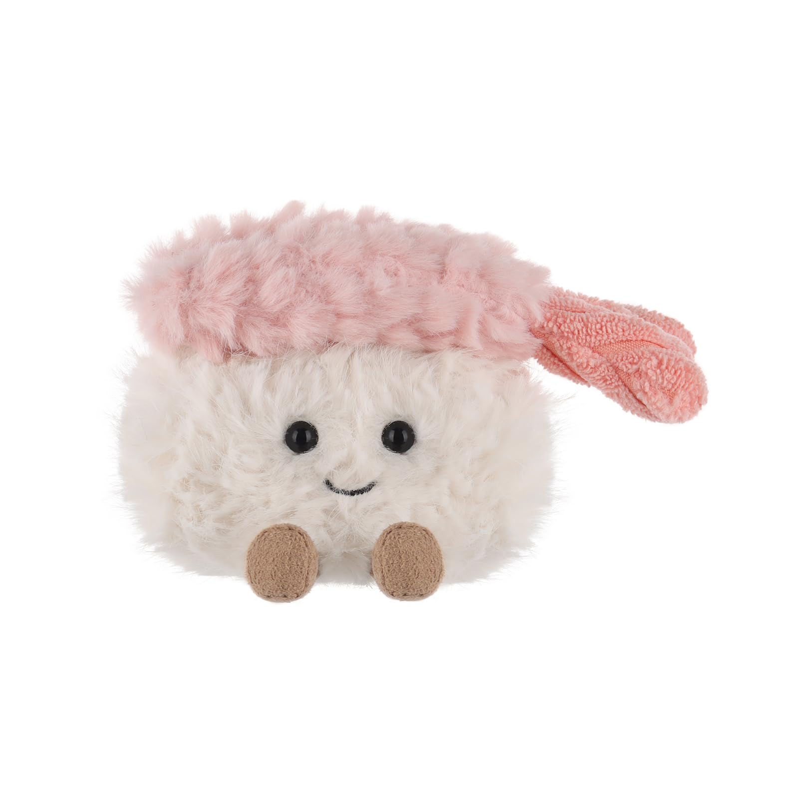

Apricot Lamb Shrimp Sushi Kids Plush Soft and Cute Fluffy Shrimp Sushi for Girls and 8cm Toy, Boys,