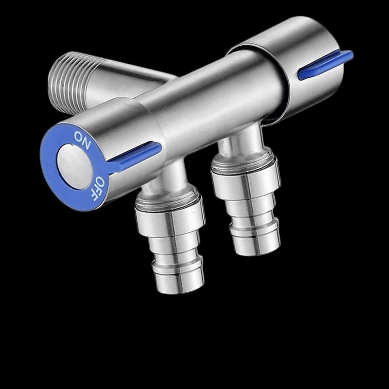 MINXI Stainless Steel Dual-Outlet Washing Machine Faucet
