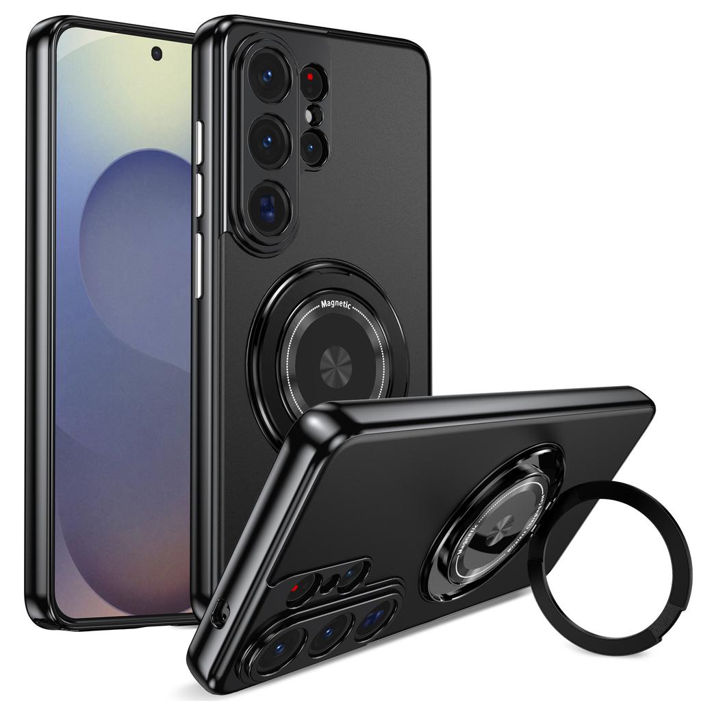 Metallic 360 Rotating Stand Case For Samsung Galaxy S26 Ultra S26+ Plus 5G Magnetic Cover With Camera Lens Protection