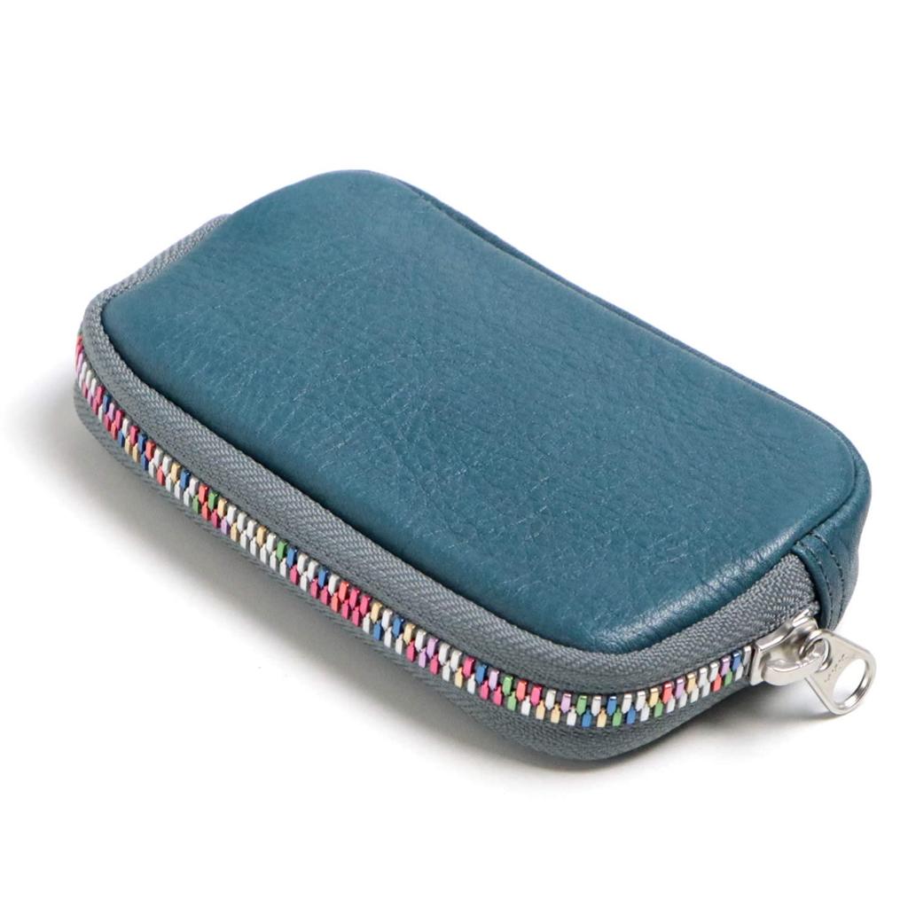 Leather Craftsman Pouch Genuine Leather Tochigi Leather Zipper Excela Light Multi Pouch RF002RB NV Repletion/RB (Repletion/Rainbow) Men's (Rainbow