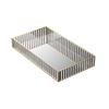 Glas-Aufbewahrungsbox für Schmuck Make-up Rechteckig Kommode Goldgestreiftes Tablett für Zuhause Schlafzimmer Studentenwohnheim