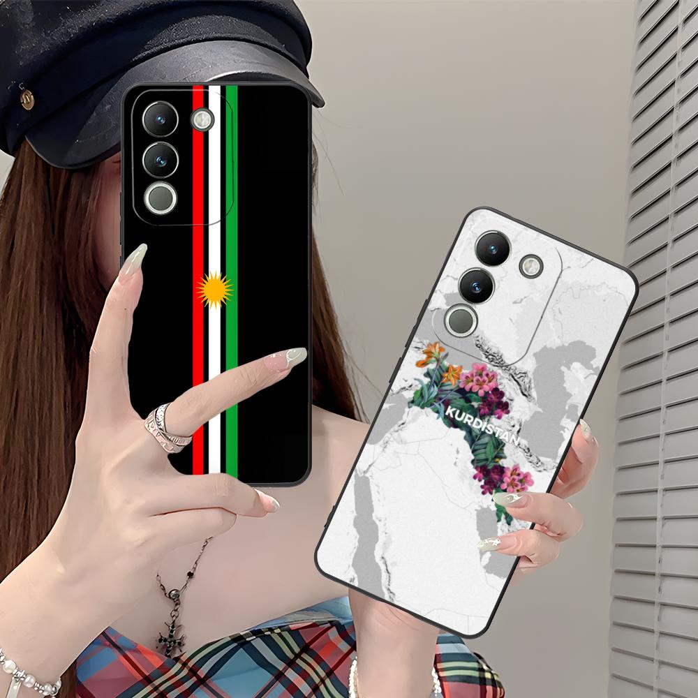 Kurdistan Flag Matte TPU Mobile Phone Case for VIVO Y77 76 75 74 73 72 58 56 55 51 50 38 36 Y19 Y18 Y03 Y01 5G Colorful Cover