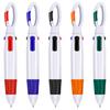 4 Neon Color Shuttle Retractable Multi-color Ballpoint Pens with Buckle Keychain for Office School Supplies Students Kid Gift