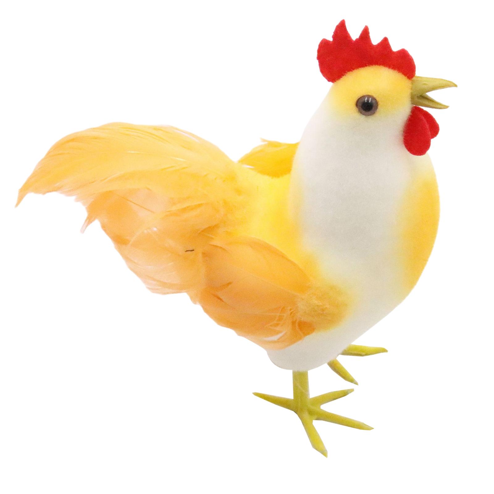 

Скульптура петуха, имитация перьев, украшение в виде животного, креативная забавная статуя петуха для рабочего стола, лужайки, патио, двора, художественные украшения оранжевый