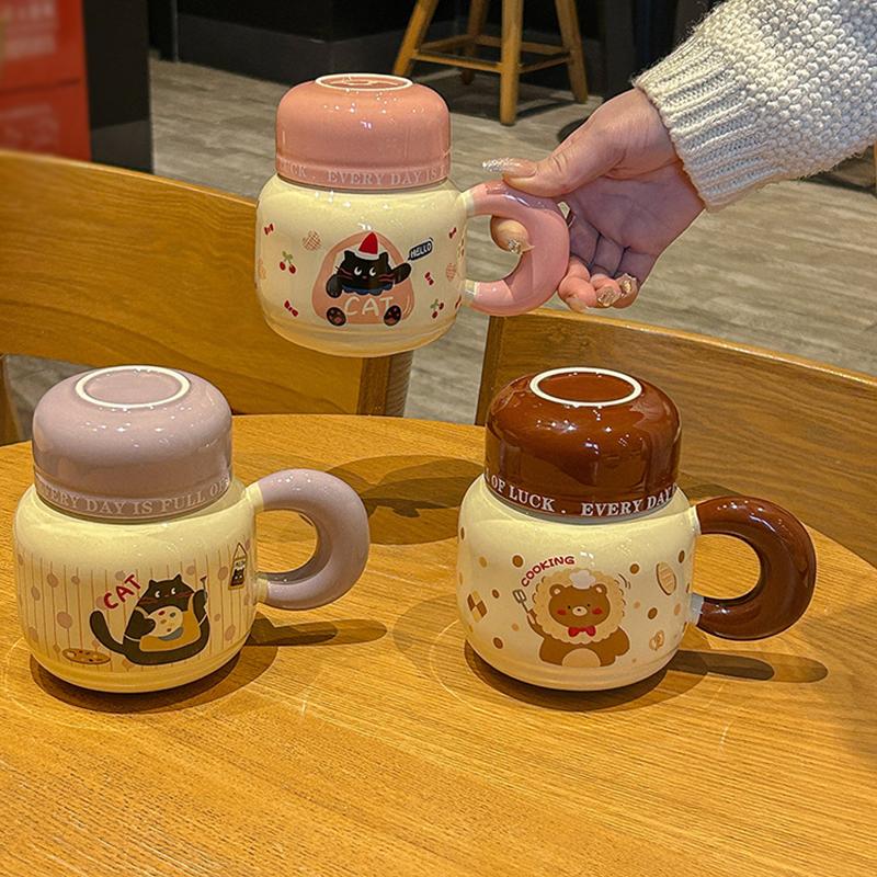 Cartoon Cute Ceramic Cup Water Cup Mug Home Drinking Water Cup Coffee Cup Milk Cup Couple Gift Souvenir