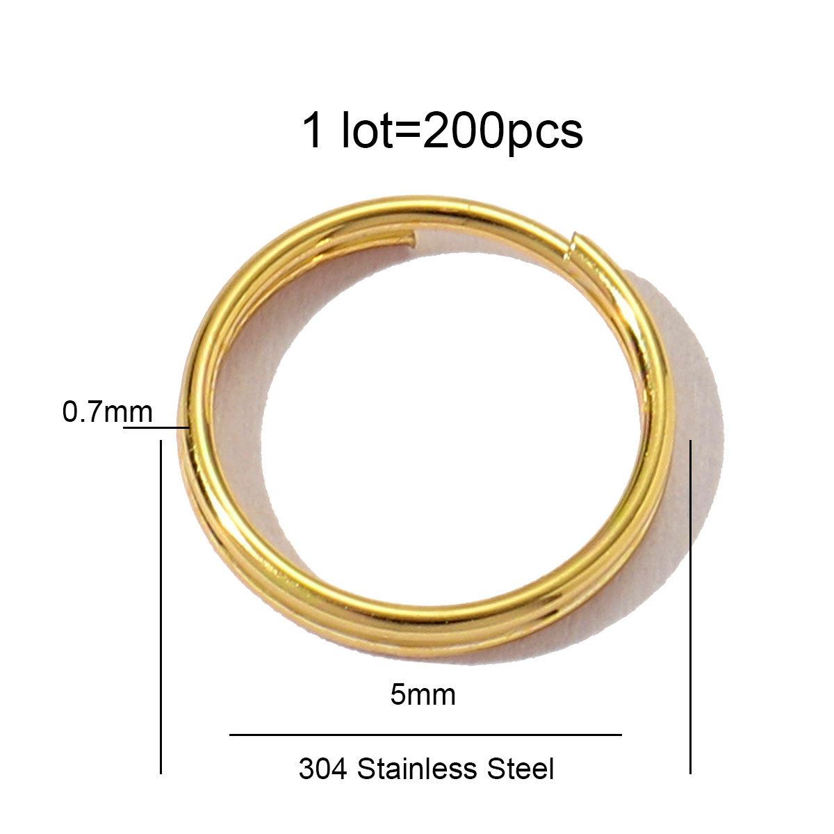 Diy Color Preservation Stainless Steel Jewelry Accessories Multi-Size Geometric Gold Double Ring Connecting Ring Fashion&Stainless Steel&1 Bag=200pcs