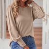 Women's Fashion Temperament Puffed Sleeves Round Neck Loose Casual Top