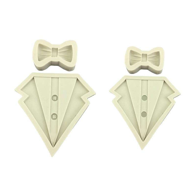 Suit Shirt Bow Silicone Mold Fondant Cake Border Mould Chocolate Mould Cake Decor Tools Kitchen Baking Accessories