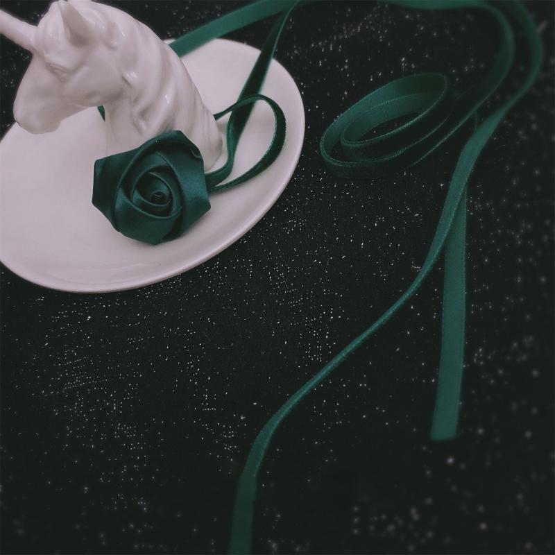 Fashion Choker Necklace Women Silk Satin Rose Necklace Flower Rose Chocker Clavicle Chain Party Sexy Jewelry Ornament