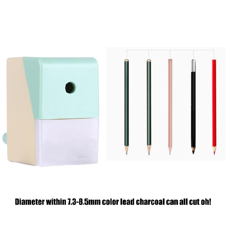 Classroom Manual Pencil Sharpener with Shavings Container, Auto Feeding In Adjustable Thickness Sharpener for Student