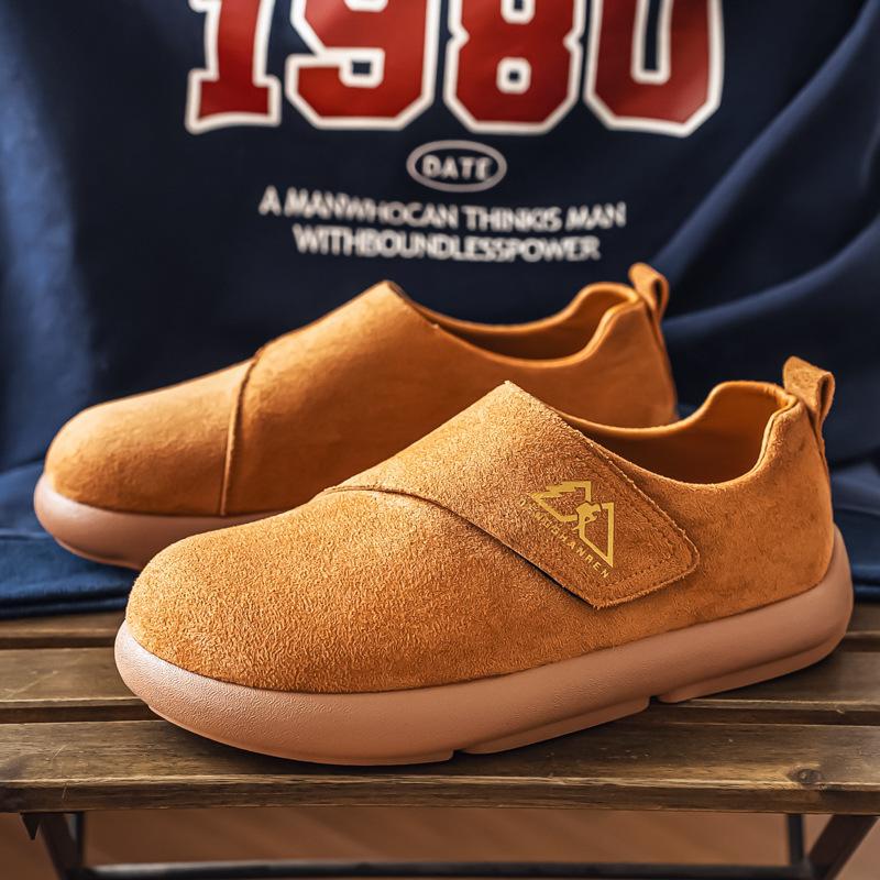 Couple student large size Birkenstocks Velcro wide head big head lazy one pedal shoes four seasons