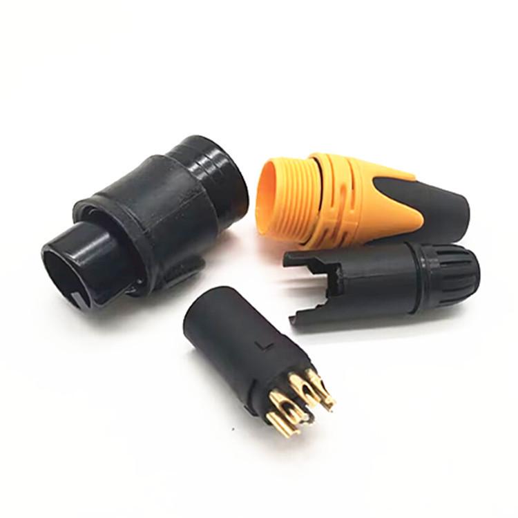 Waterproof XLR 5-Core Balanced Male & Female Plug Socket Amplifier Speaker Cable Connector for Microphone