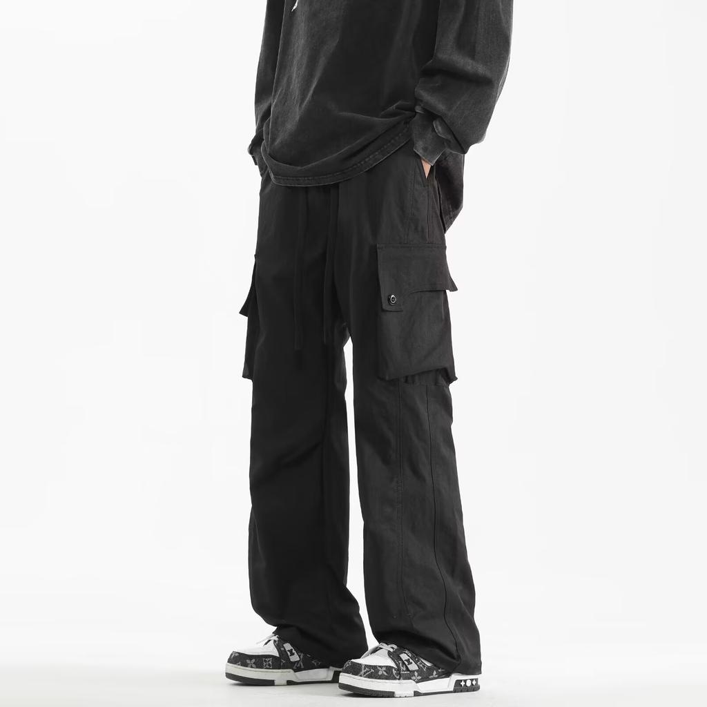 Pants men's overalls loose straight autumn new charge pants multi-pocket versatile straight casual trousers tide