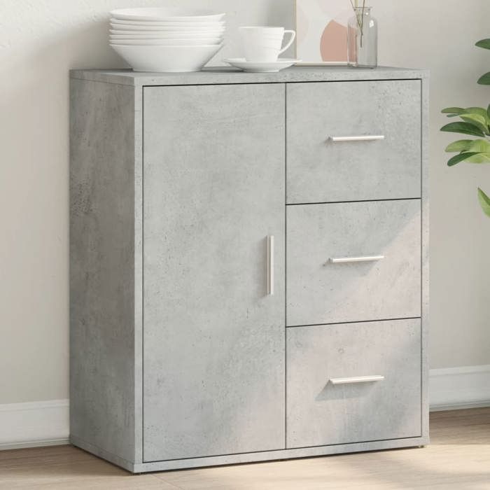 VidaXL Buffet, Sideboard, Storage Cabinet, Living Room Organizer, Interior, Modern, Concrete Grey 840474
