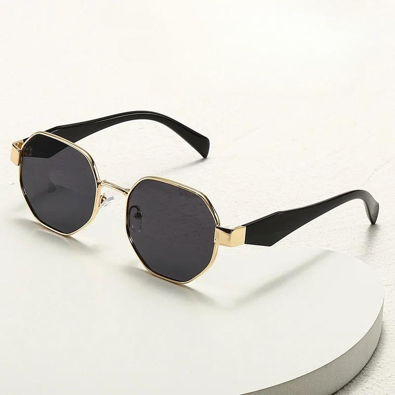 New Polygonal Metal Sunglasses With Minus Diopter Eyeglasses Women'S Ins Style Street Style Vintage Uv-Protective Myopia Glasses