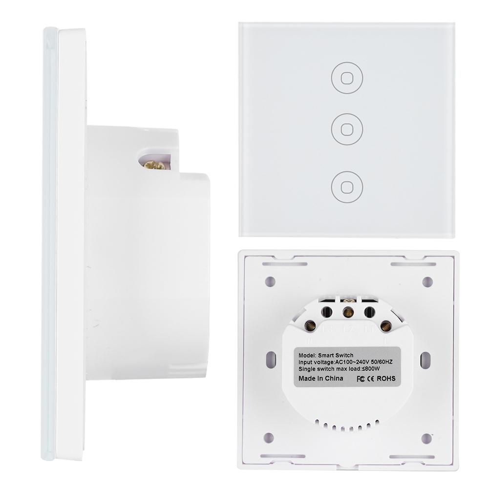 Intelligenter WiFi Wand-Touchschalter RF Sprachsteuerungs-Panel für Alexa Funktioniert mit Tuya 110-240V